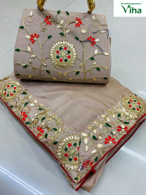 Triangular Gota Patti Handmade Gold Pink Purse Hanging Tassels For  Tradtional Indian Saree Lehnga Purses